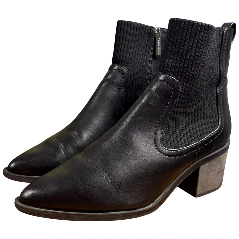 Anne Klein Antic Women's 8.5M Black Bootie Casual PU Textile Uppers Comfort